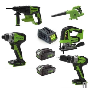 סט 5 כלים מקצועי נטען 24V "ההרכב המנצח" Greenworks
