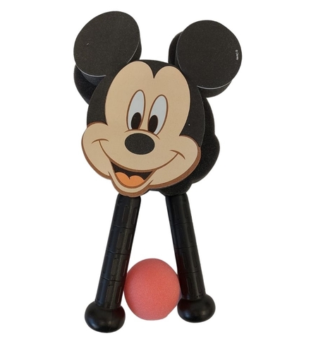 מטקות ספוג לילדים עם ידיות פלסטיק וכדור ספוג בעיצוב מיקי מאוס