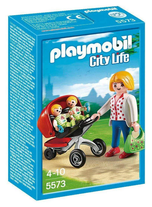 משחק פליימוביל אמא עם עגלת תאומים לגילאי 4+