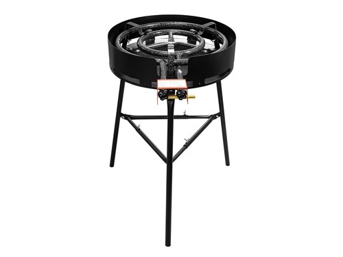 מבער D500 בעוצמה של 48,000 BTU (מחולק ל- 2 מבערים)  עם רגליים ומגן רוח