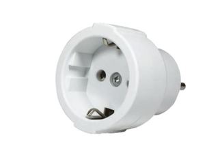 מתאם קבוע מתקע אירופאי לתקע ישראלי תלת פיני Wise Electric DPA-3 לבן