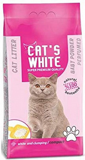 מבצע ! חול מתגבש CATS WHITE טלק 20 ליטר