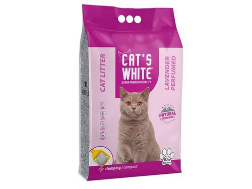חול מתגבש CATS WHITE לוונדר 10 ליטר 