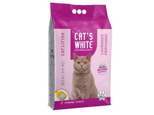 חול מתגבש CATS WHITE לוונדר 10 ליטר 