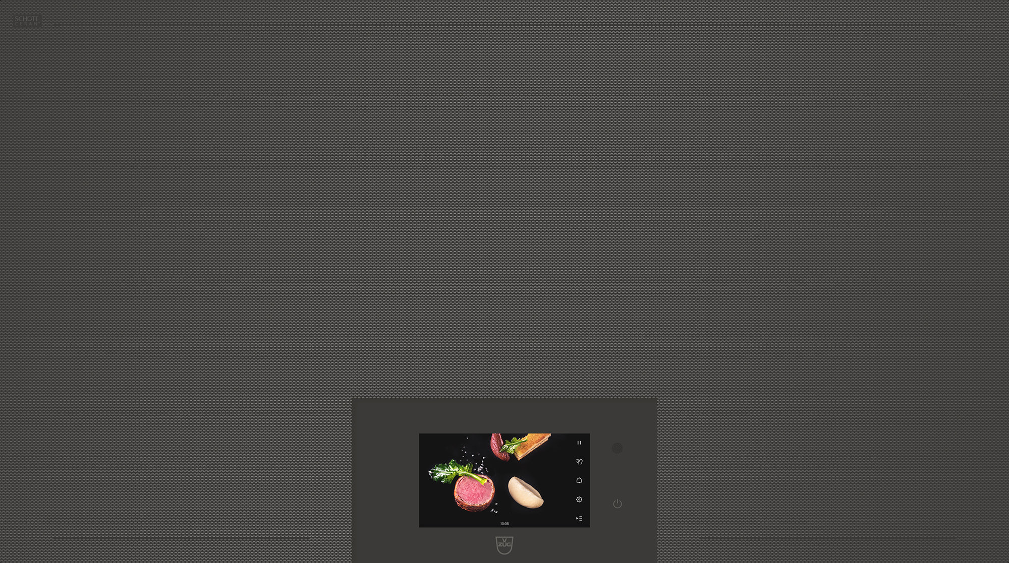 כיריים 90 ס"מ אינדוקציה דגם CookTop V6000 I906 FullFlex  מבית V-ZUG מסך צבעוני שטח גמיש מלא 
