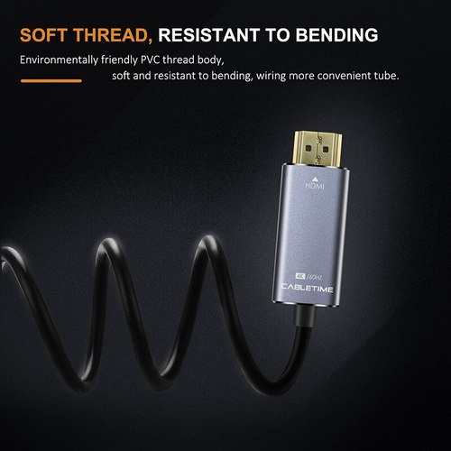 כבל Cabletime USB C to HDMI Cable Type C HDMI Adapter M/M 4K 60Hz Converter 1.8m
