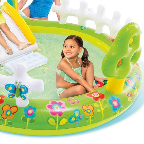 מרכז פעילות ובריכה עם מגלשה ומזרקה מהיבואן הרשמי - גן הפרחים 