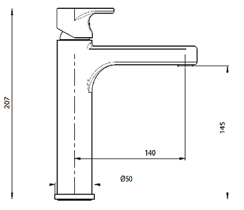 ברז לכיור רחצה חמת סדרת גל WAVE דגם 305143