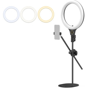 סט תאורה לצילום עצמי ulanzi 2517 tr-01 desktop overhead shooting bracket ring light set