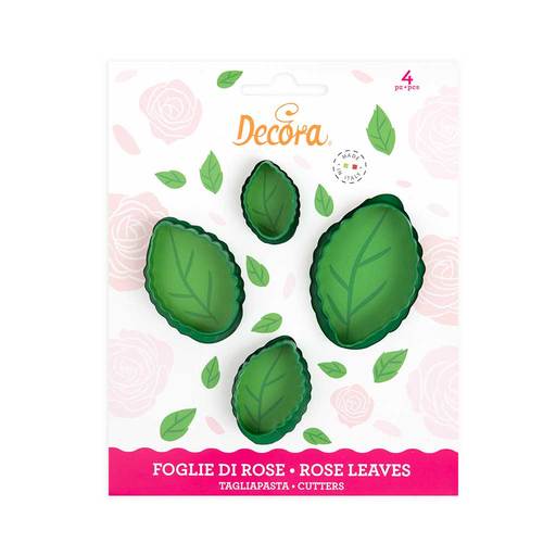 סט 4 חותכני עלי ורדים Decora 