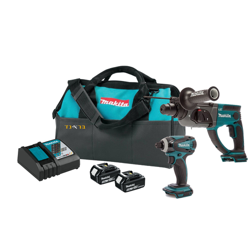 סט 18V מברגת אימפקט + פטישון + שתי סוללות 5.0AH