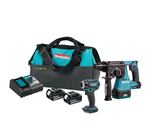 סט 18V מברגת אימפקט + פטישון + שתי סוללות 4.0AH