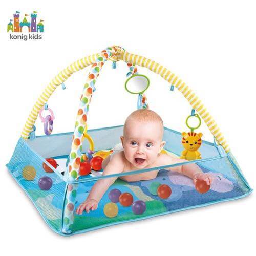 בריכת כדורים מרובעת עם 30 כדורים Konig Kids צבע ורוד