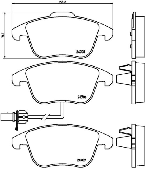 ‏רפידות בלם קדמיות Brembo | ‏אאודי A4, A5 | ‏P85113