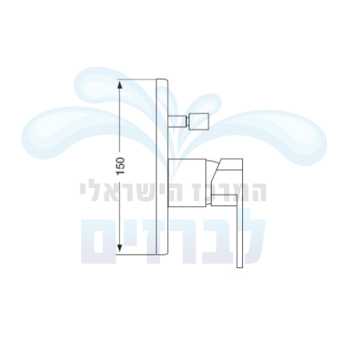 מידות ידית + כיסוי עדין לאינטרפוץ 4 דרך | כרום ניקל (מבריק) | דגם רומא