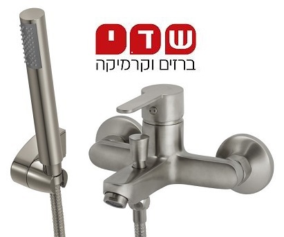 ברז חמת סוללה לאמבטיה סדרת קליר גוון נירוסטה מוברש 305375F16