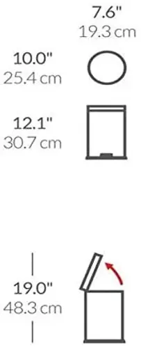פח אשפה 4.5 ליטר - SimpleHuman - מוברש עגול פח לשירותים -33 מתוך קולקציית פחי אשפה לשירותים (תמונת מוצר) - עשוי מחומרים עמידים בפני לחות וחלודה ל