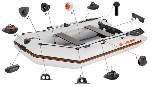 סירה מתנפחת מגומי לדייג קוליברי KOLIBRI KM330 ✮