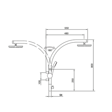 מוט מקלחת משולב חמת דגם 801756