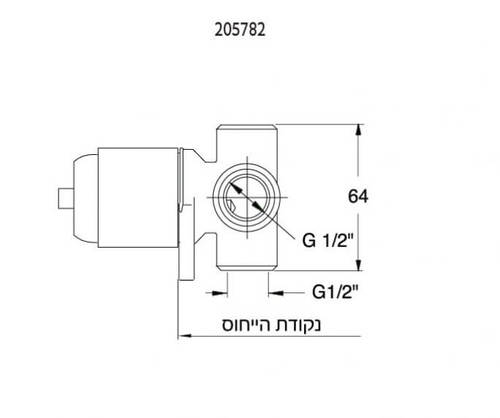 מערכת קיר קומפלט 305881 אינטרפוץ 3 דרך סדרת אייס וינטג' כרום חמת 