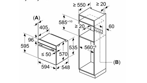 תנור בנוי Bosch HBA534EB0 בוש שחור
