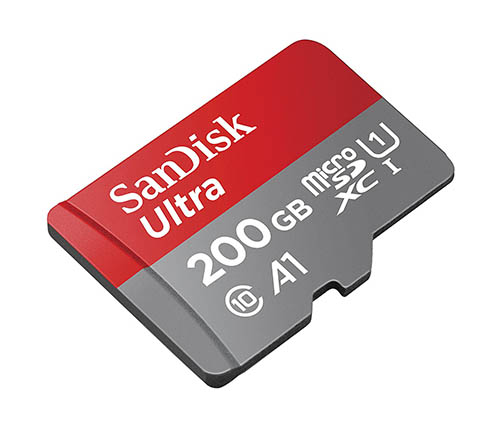 כרטיס זיכרון Ultra MicroSDXC של חברת SanDisk בנפח 200GB מהירות Class 10