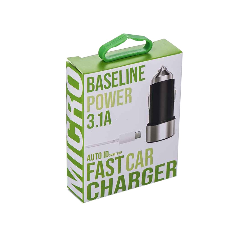 מטען רכב מהיר במיוחד 3.1 אמפר Baseline Car Charger Micro USB