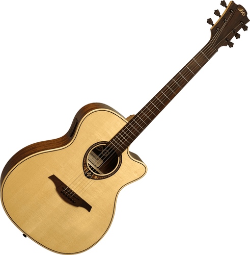 זוית נוספת Lag TRAMONTANE 318 - AUDITORIUM Cutaway Electro