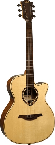 זוית נוספת Lag TRAMONTANE 318 - AUDITORIUM Cutaway Electro