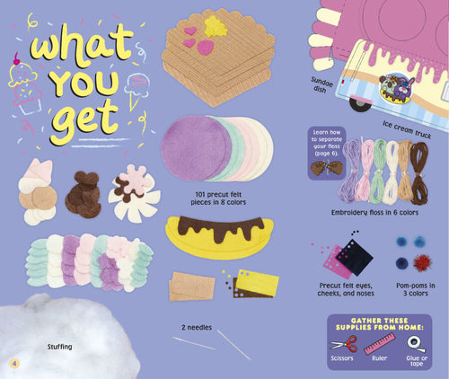 KLUTZ - תפירה - גלידה וחיות