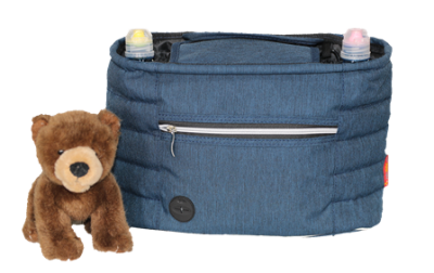 אירגותיק - ארגונית לעגלת תינוק שניתן לקחת בקלות כמו תיק החתלה קטן + מבודד חום - כחול ג'ינס