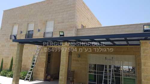 פרגולת אלומיניום על עמודי בטון / אבן קיימים
