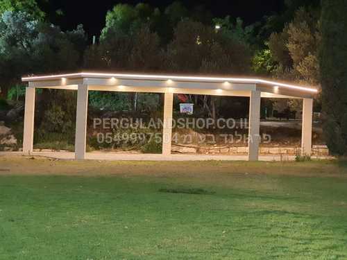 פרגולת אלומיניום על עמודי בטון / אבן קיימים