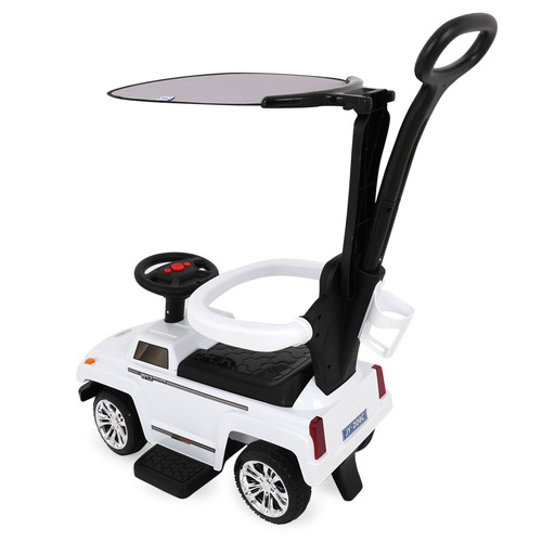 בימבה ג'יפ 3 ב 1 מוזיקאלית עם מוט דחיפה להורה וגגון 3 ב 1 - אדום