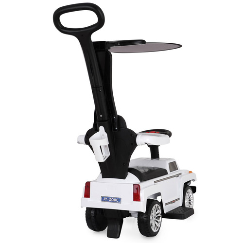 בימבה ג'יפ 3 ב 1 מוזיקאלית עם מוט דחיפה להורה וגגון 3 ב 1 - אדום