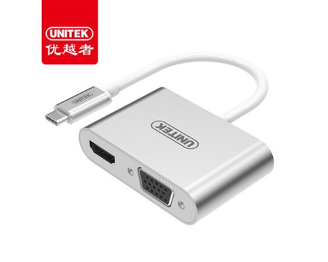 מתאם Unitek Y-V100SL USB3.1 Type-C to HDMI//VGA Converter