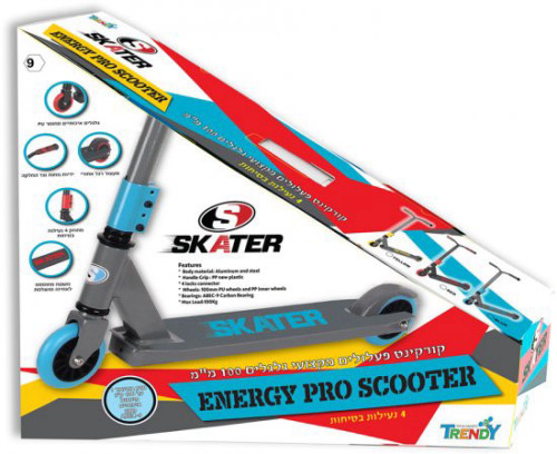 pro scooter קורקינט פעלולים מקצועי מבית skater- כחול