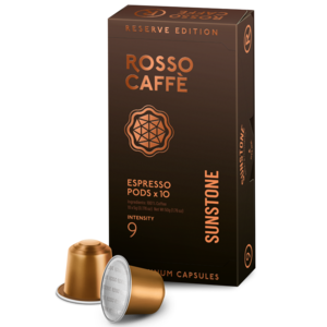 10 קפסולות אלומניום rosso caffe Sunstone חוזק 9