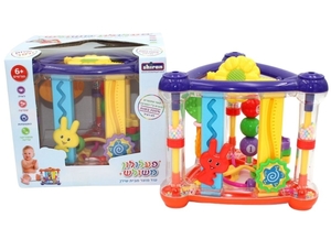 משחק פעילות משולש לתינוק משולב השחלות, רעשן, מראה ומגוון פעילויות לפעוטות מגילאי חצי שנה ומעלה