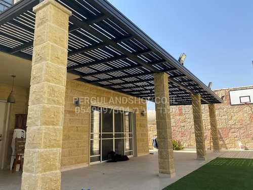 פרגולת אלומיניום על עמודי בטון / אבן קיימים