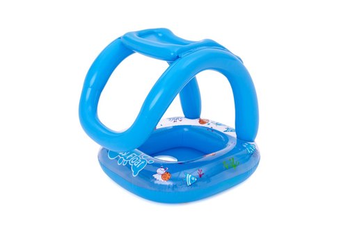 גלגל עם צלון - הליכון ים לפעוטות עם מגן שמש בצבע כחול 