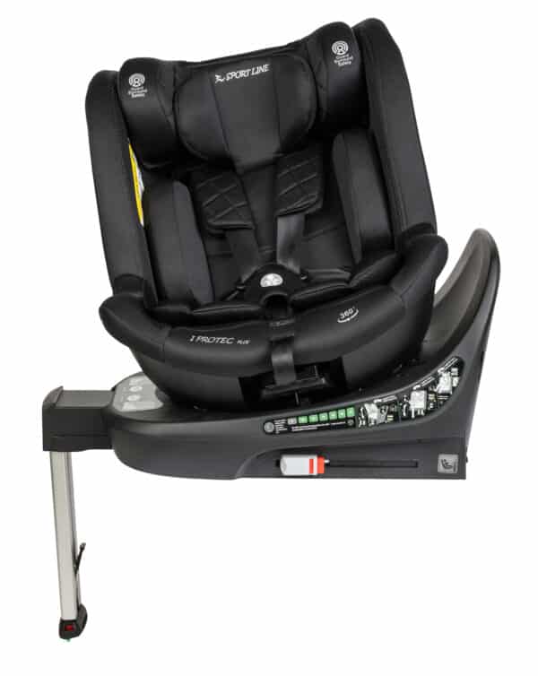 כיסא בטיחות מסתובב 360º משולב בוסטר דגם I-PROTE PLUS בתקן I-Size צבע שחור ספורטליין