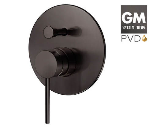 מערכת קיר אינטרפוץ קומפלט 305788GM שחור מוברש PVD (גוף פנימי + כיסוי) 4 דרך סדרת אייס ICE חמת