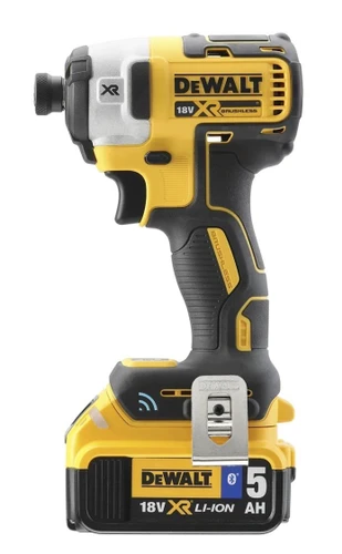 מברגת אימפקט נטענת בראשלס + 2 סוללות DeWALT DCF888P2T BL 18V BLUETOOTH 5Ah