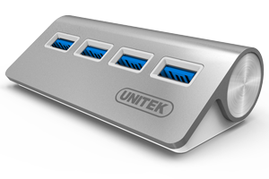 מפצל USB Unitek Y-3186 אלומיניום 4PORT מואר