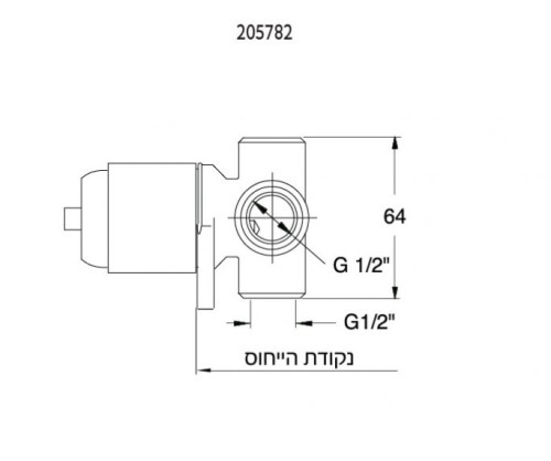 מערכת קיר אינטרפוץ 3 דרך קומפלט (גוף פנימי + כיסוי עדין) סדרת אייס נחושת מוברשת חמת 205782 + 305781F20S 