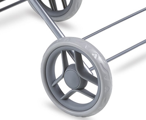 עגלת בובה 4 גלגלים עם סל שכיבה My Doll Carrycot - ורוד/אפור