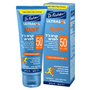 אולטרסול | ספורט מקס | קרם ג'ל לפנים | SPF50 | מכיל 75 מ"ל