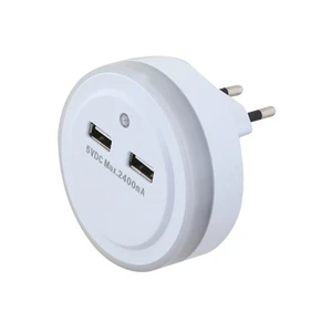 מנורת לילה ומטען פלוטו 2XUSB DL