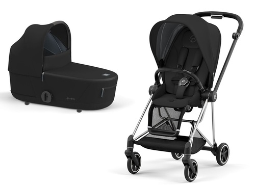 עגלה משולבת סייבקס מיוס 3 Mios (יבואן רשמי) Cybex- שילדה כרום ידית שחור צבע שחור Sepia Black